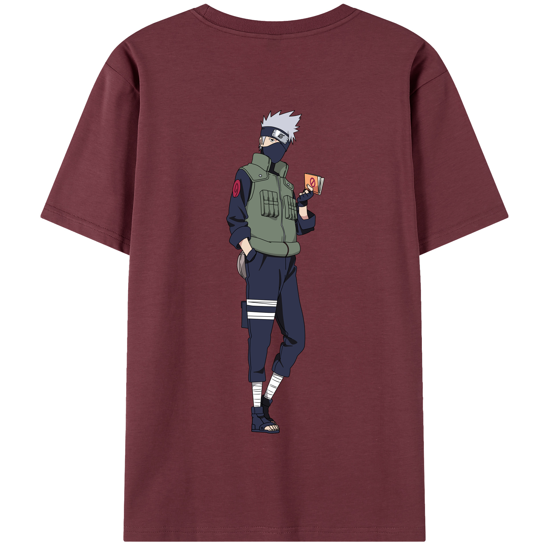 （画像用） NARUTO -ナルト- はたけ カカシ Hatake Kakashi 綿100％半袖Tシャツ（背面プリント）